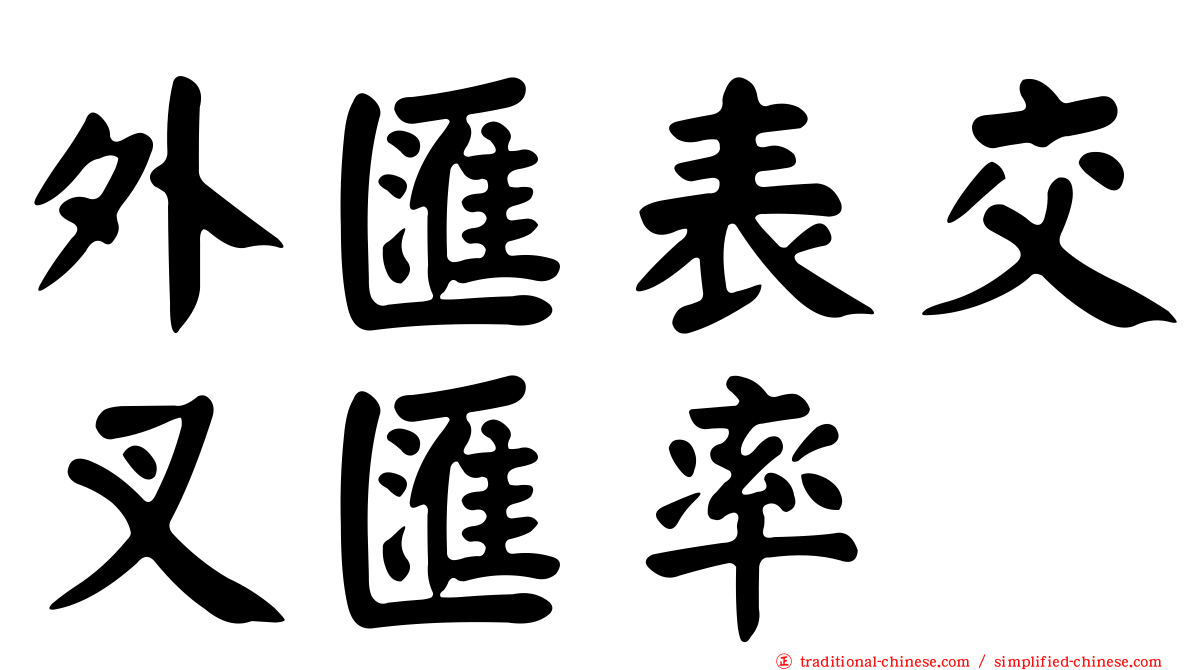 外匯表交叉匯率