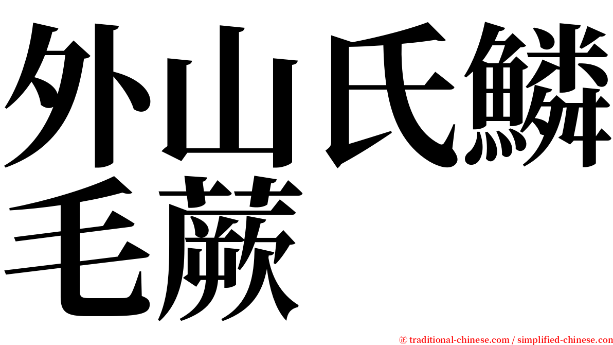 外山氏鱗毛蕨 serif font