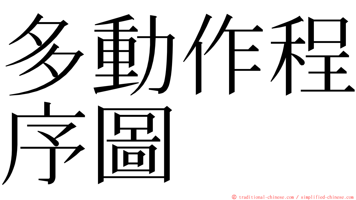 多動作程序圖 ming font