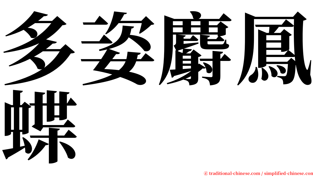 多姿麝鳳蝶 serif font