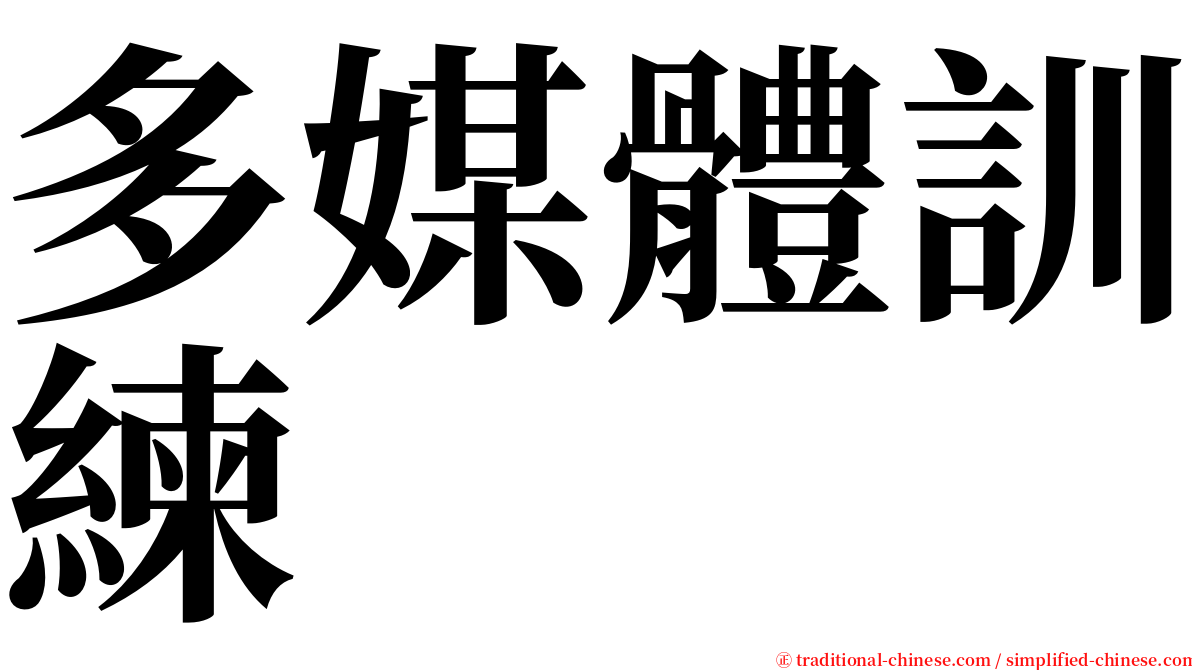 多媒體訓練 serif font