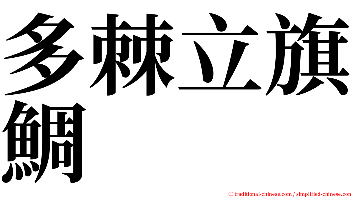多棘立旗鯛 serif font