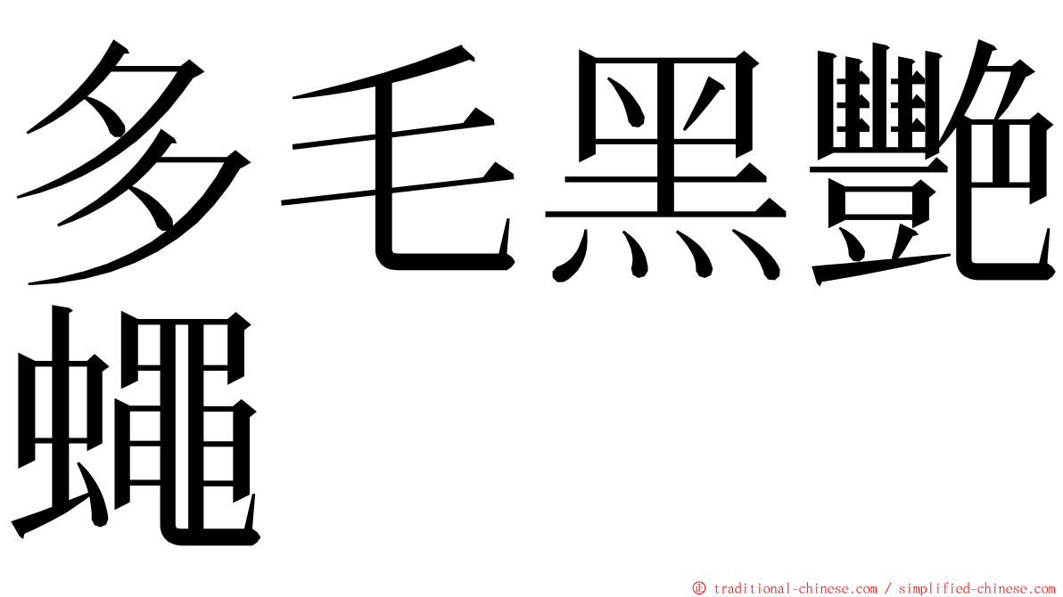多毛黑艷蠅 ming font