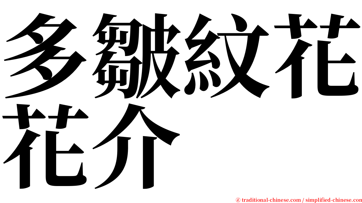 多皺紋花花介 serif font