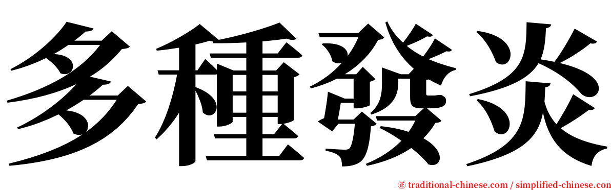 多種發炎 serif font