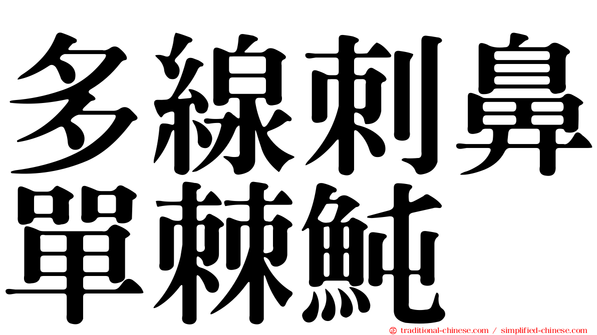 多線刺鼻單棘魨