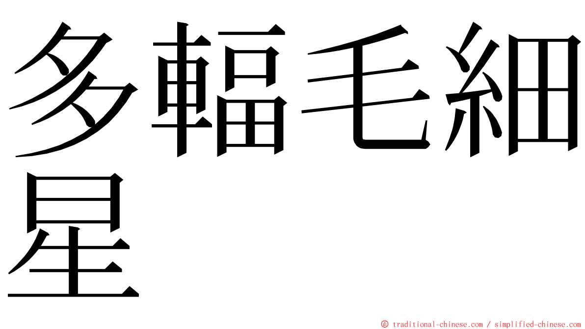多輻毛細星 ming font