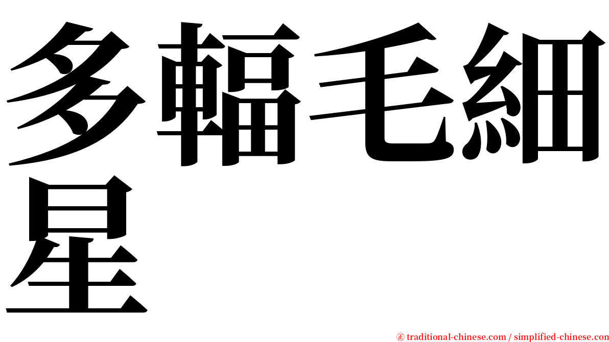 多輻毛細星 serif font