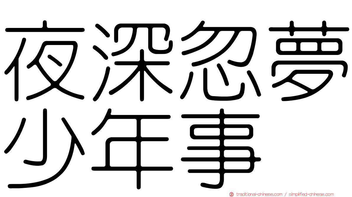 夜深忽夢少年事