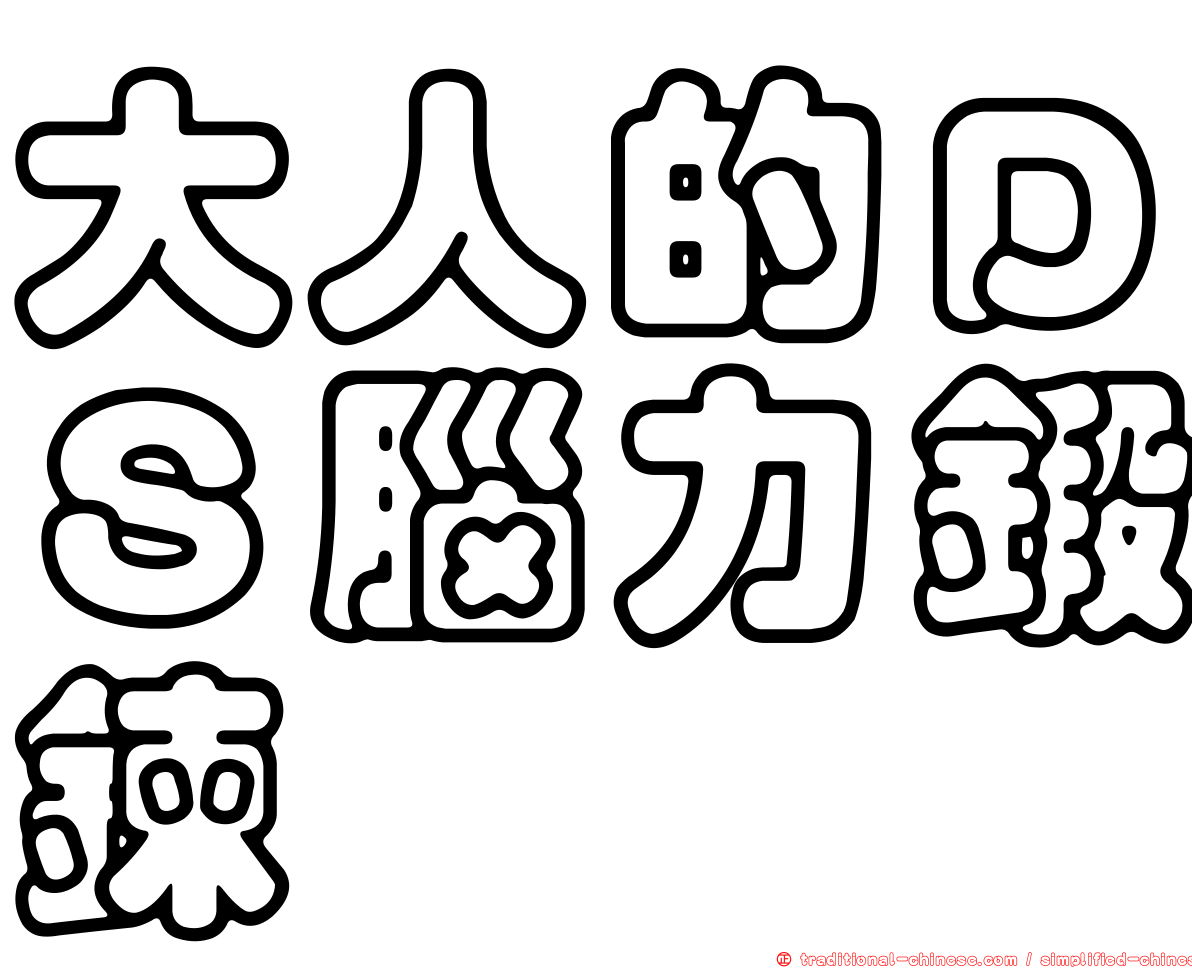 大人的ＤＳ腦力鍛鍊
