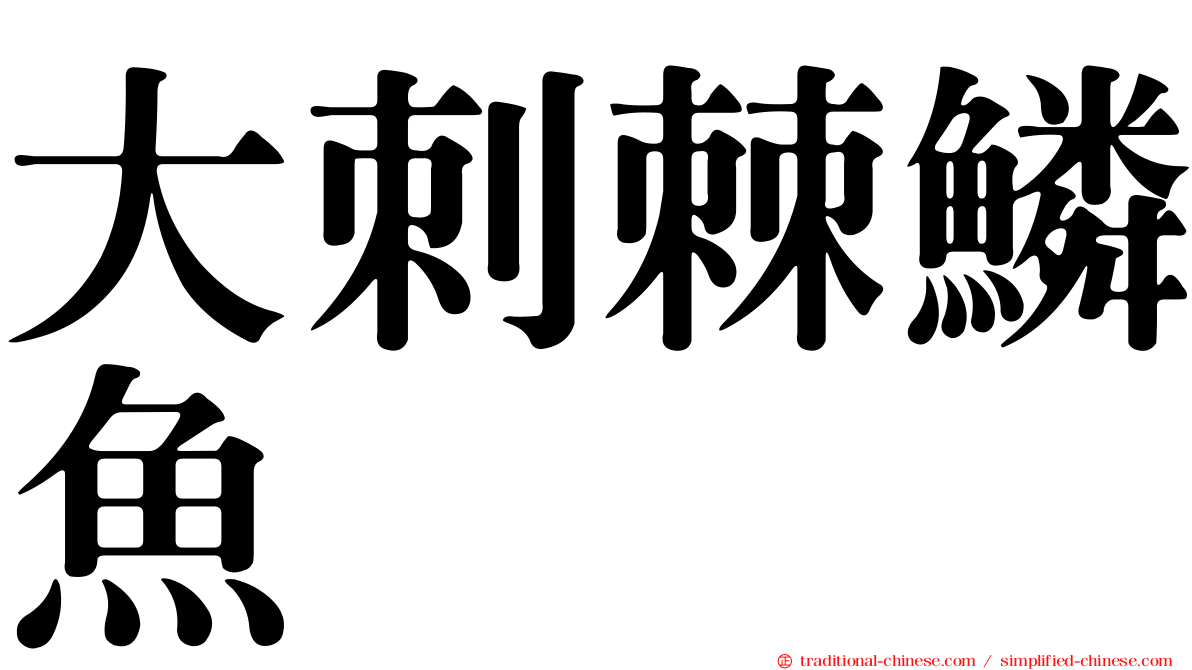 大刺棘鱗魚