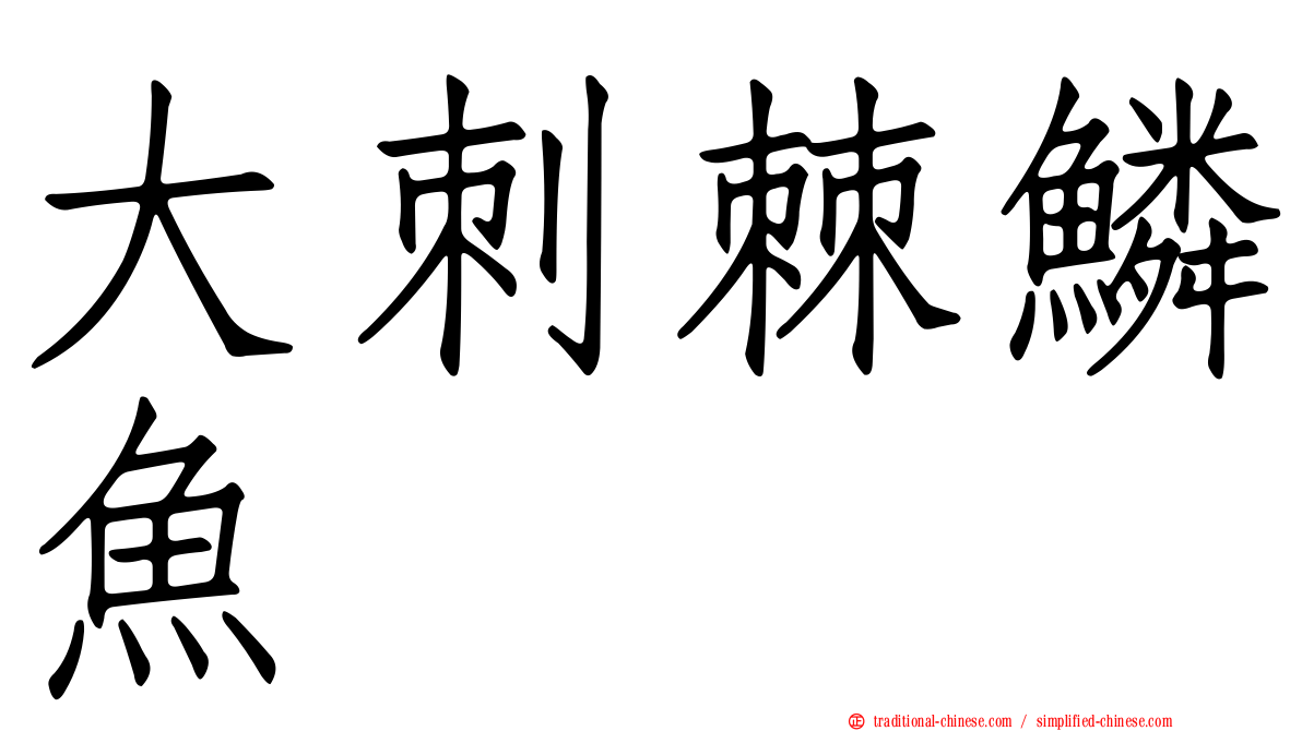 大刺棘鱗魚
