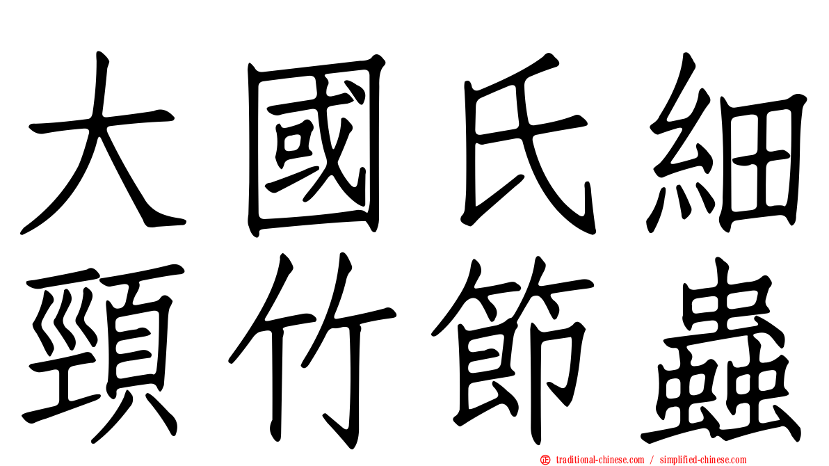 大國氏細頸竹節蟲