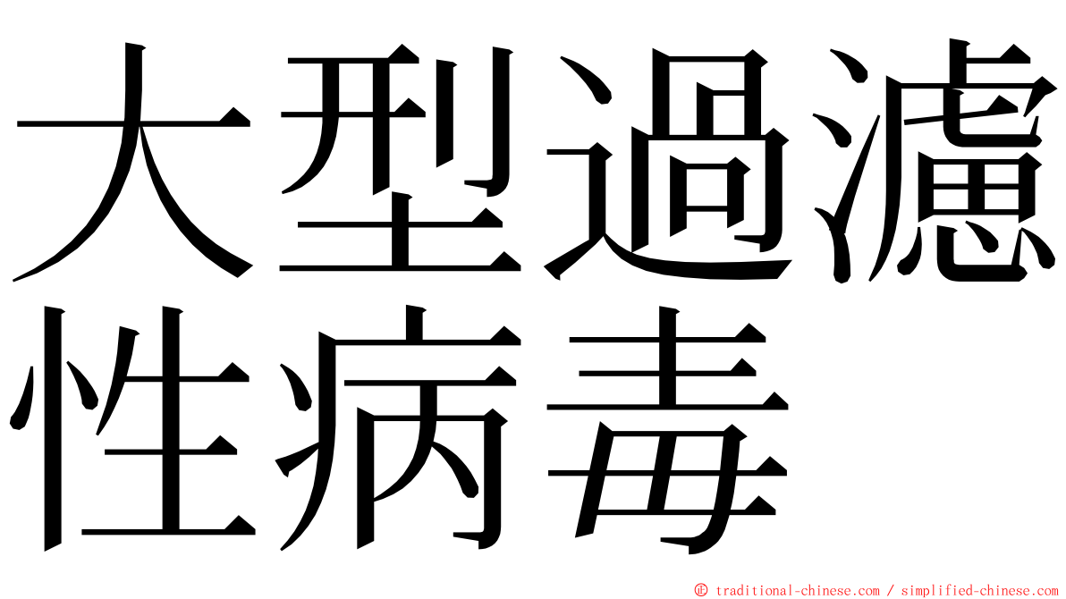 大型過濾性病毒 ming font