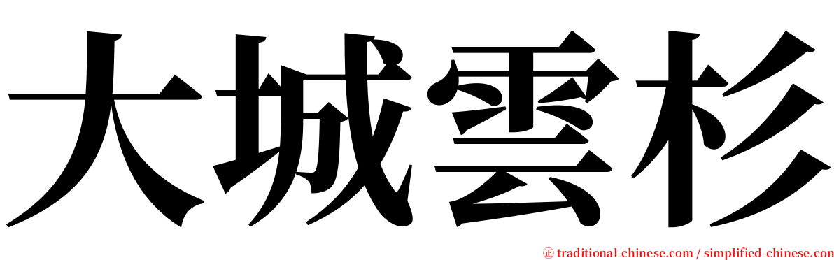 大城雲杉 serif font