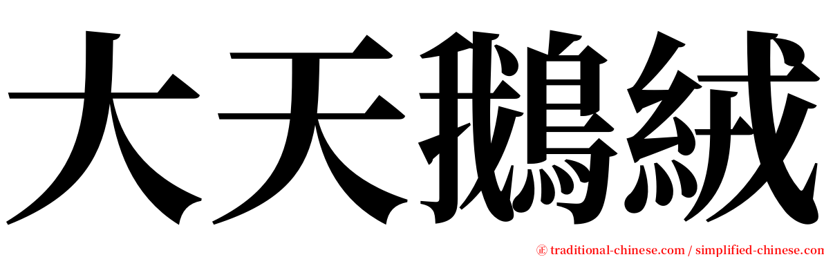 大天鵝絨 serif font