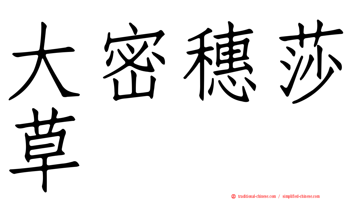 大密穗莎草