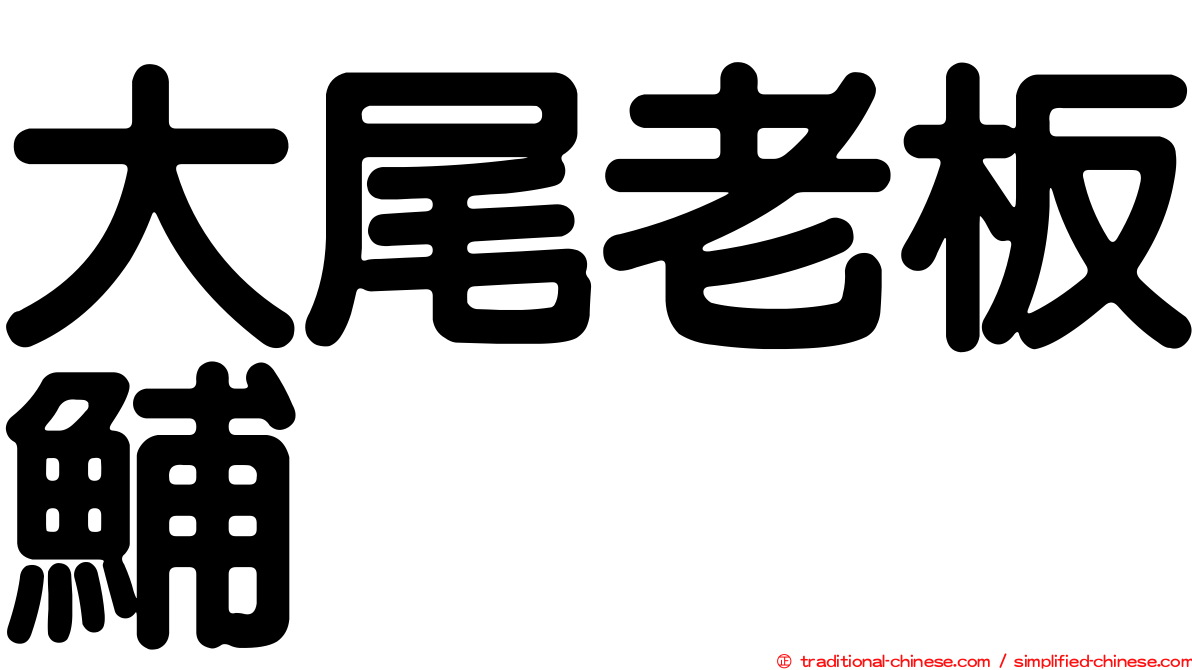 大尾老板鯆