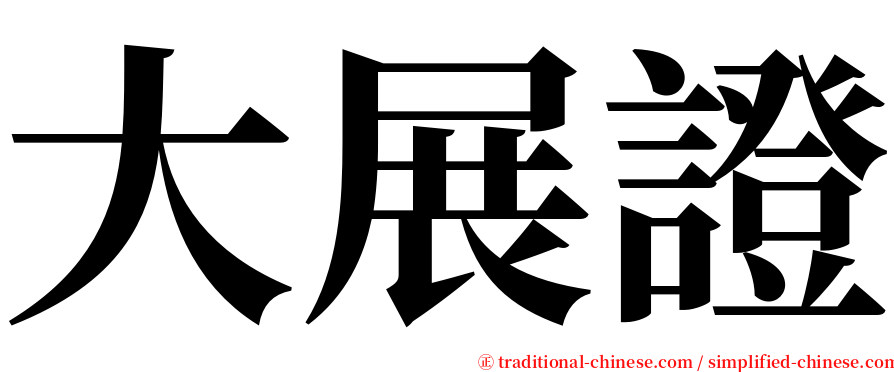 大展證 serif font