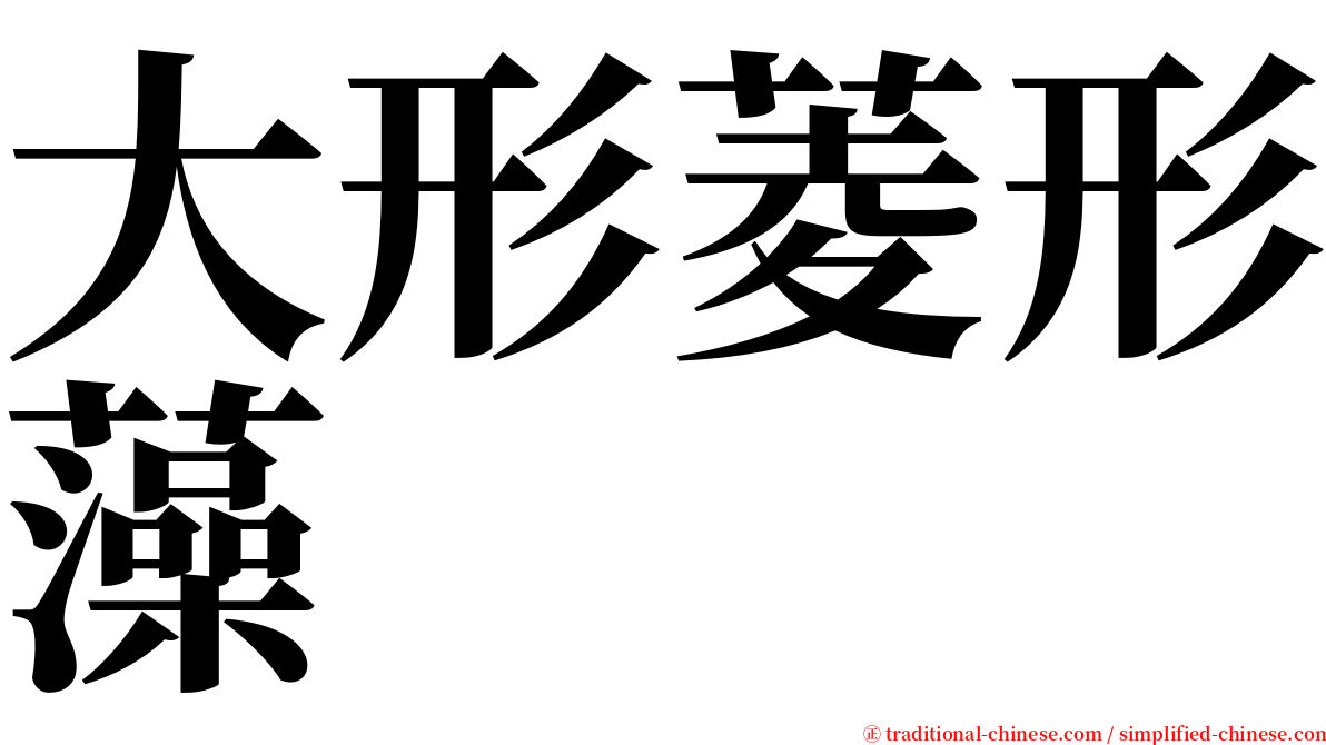 大形菱形藻 serif font
