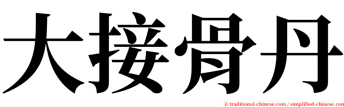 大接骨丹 serif font