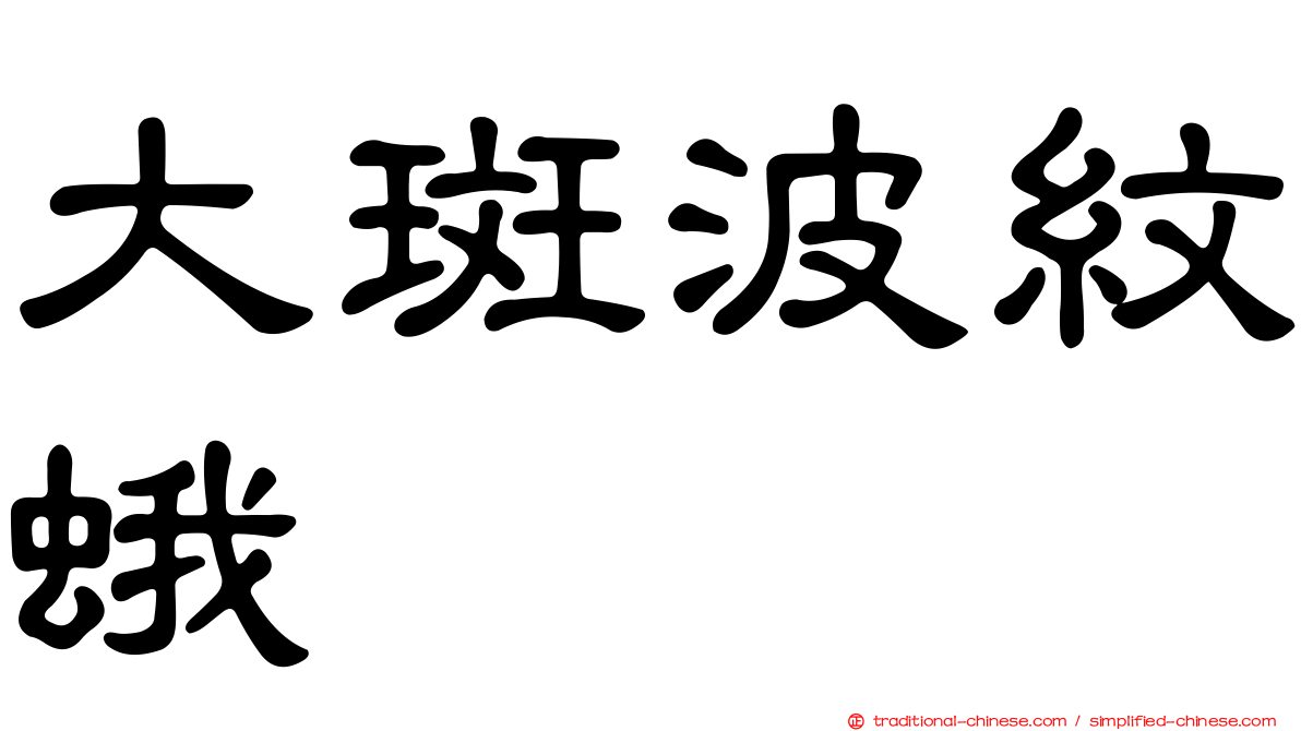 大斑波紋蛾
