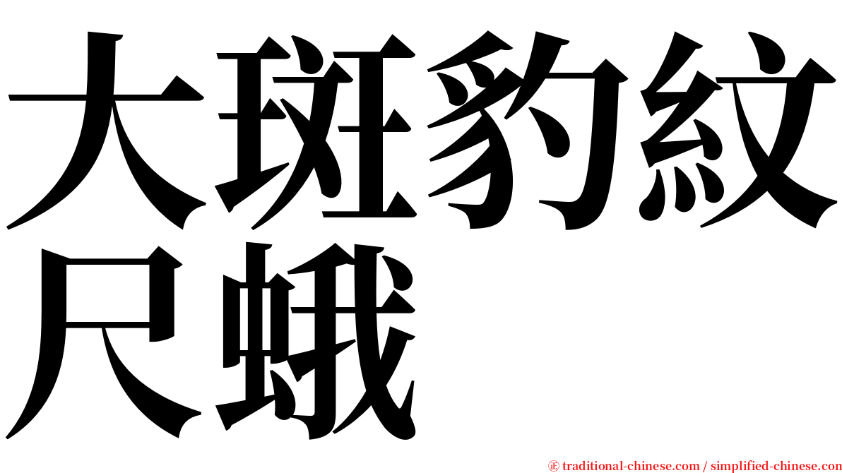 大斑豹紋尺蛾 serif font