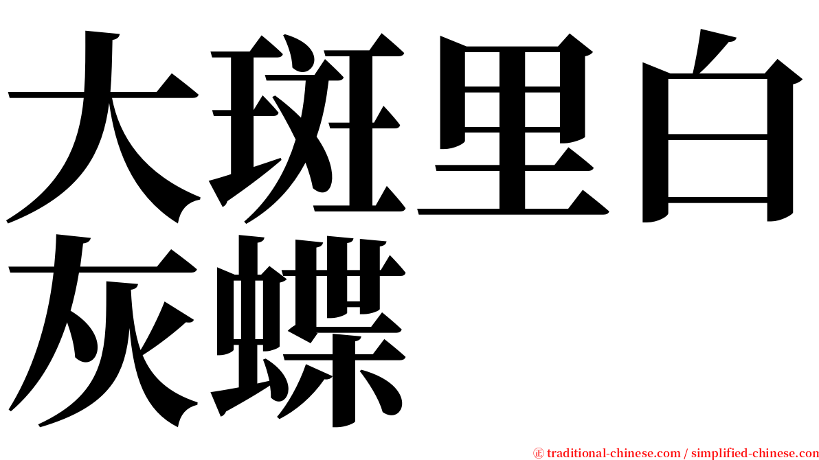 大斑里白灰蝶 serif font