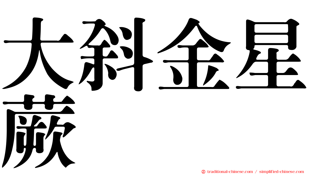 大斜金星蕨