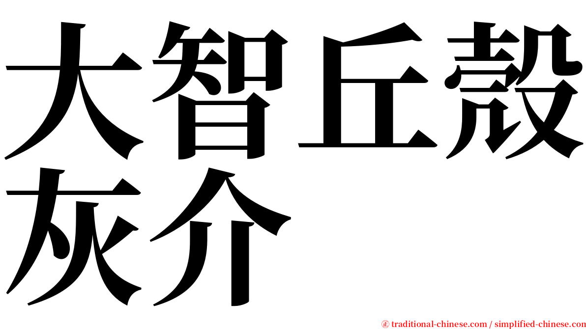 大智丘殼灰介 serif font
