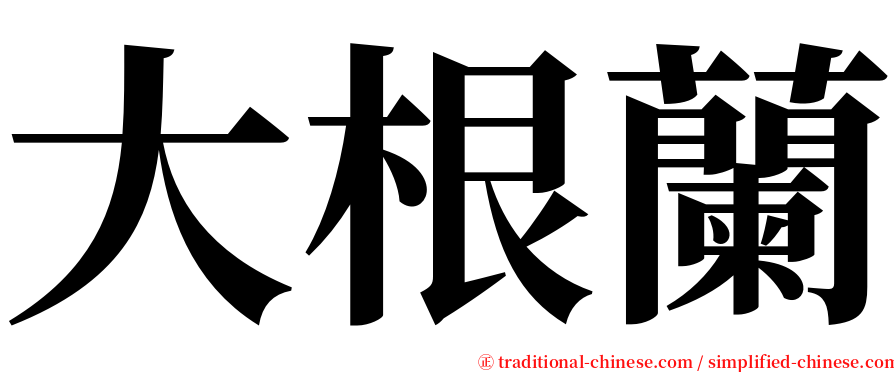 大根蘭 serif font