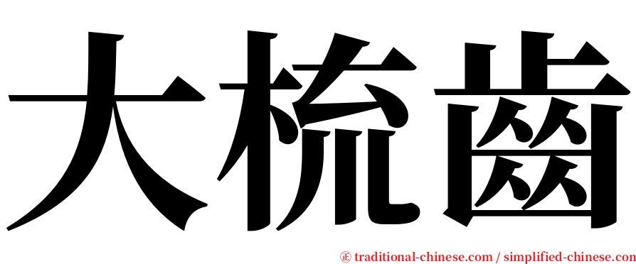 大梳齒 serif font