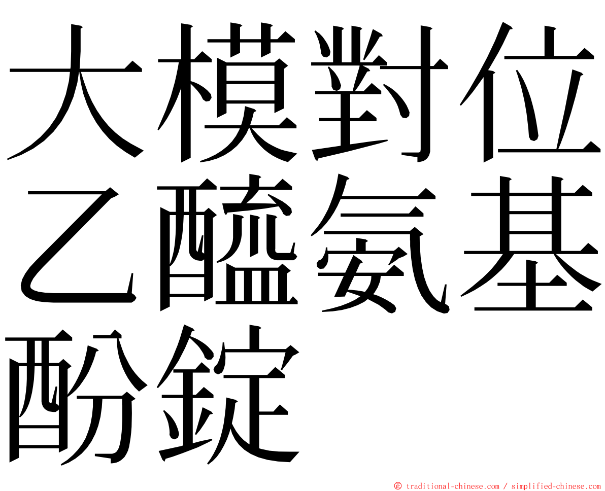 大模對位乙醯氨基酚錠 ming font