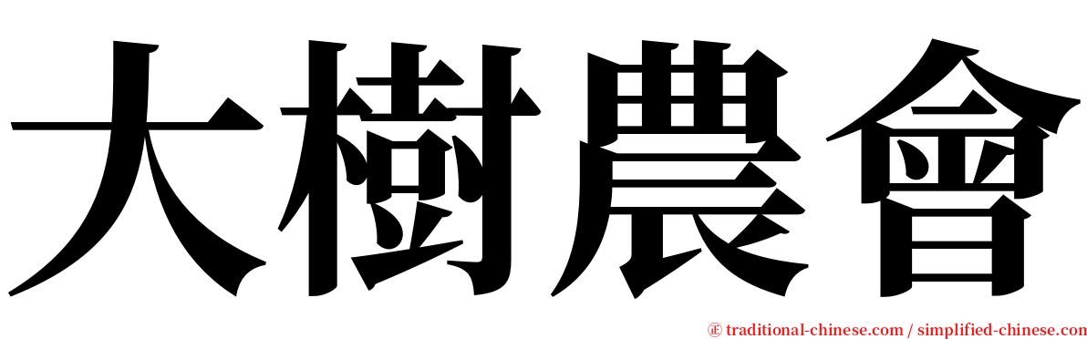 大樹農會 serif font