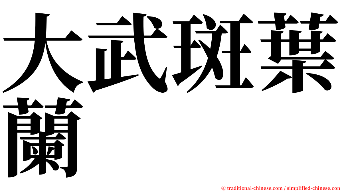 大武斑葉蘭 serif font