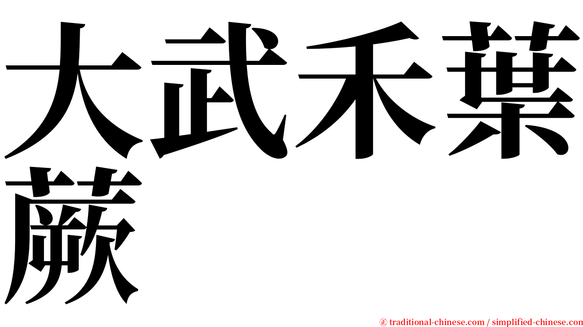 大武禾葉蕨 serif font