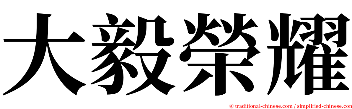 大毅榮耀 serif font
