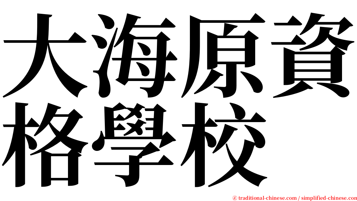 大海原資格學校 serif font