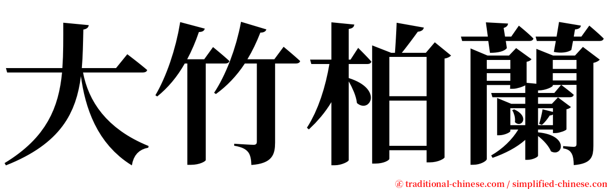 大竹柏蘭 serif font