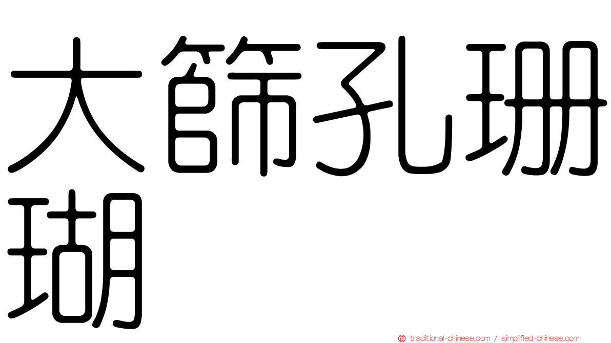 大篩孔珊瑚