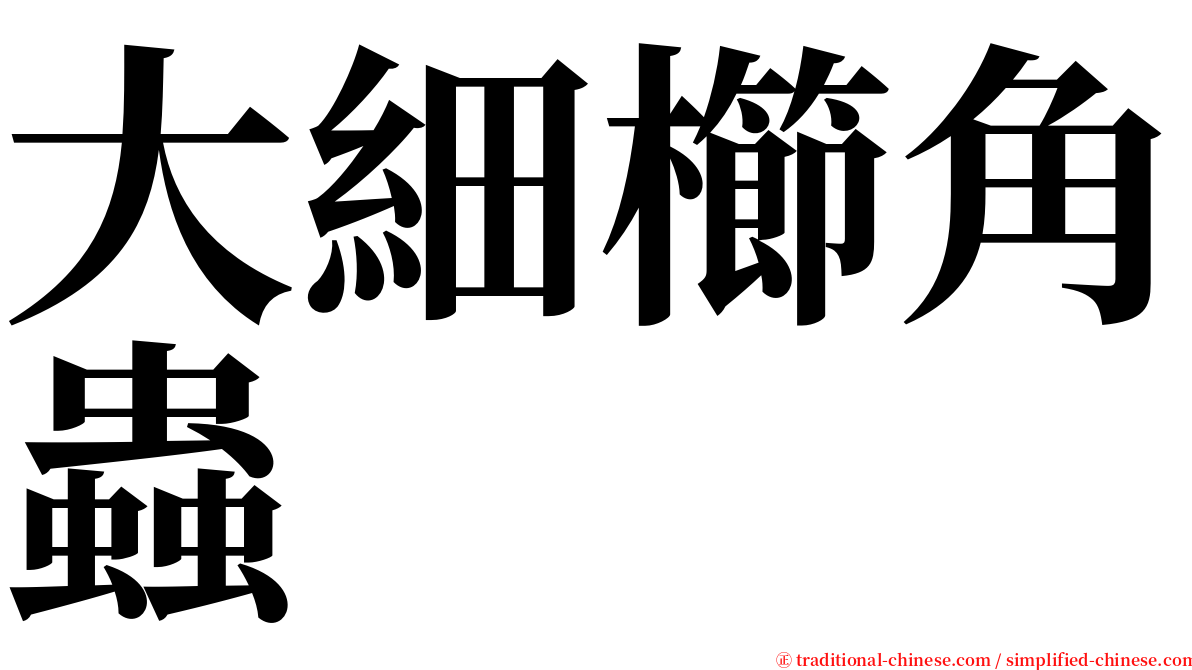 大細櫛角蟲 serif font