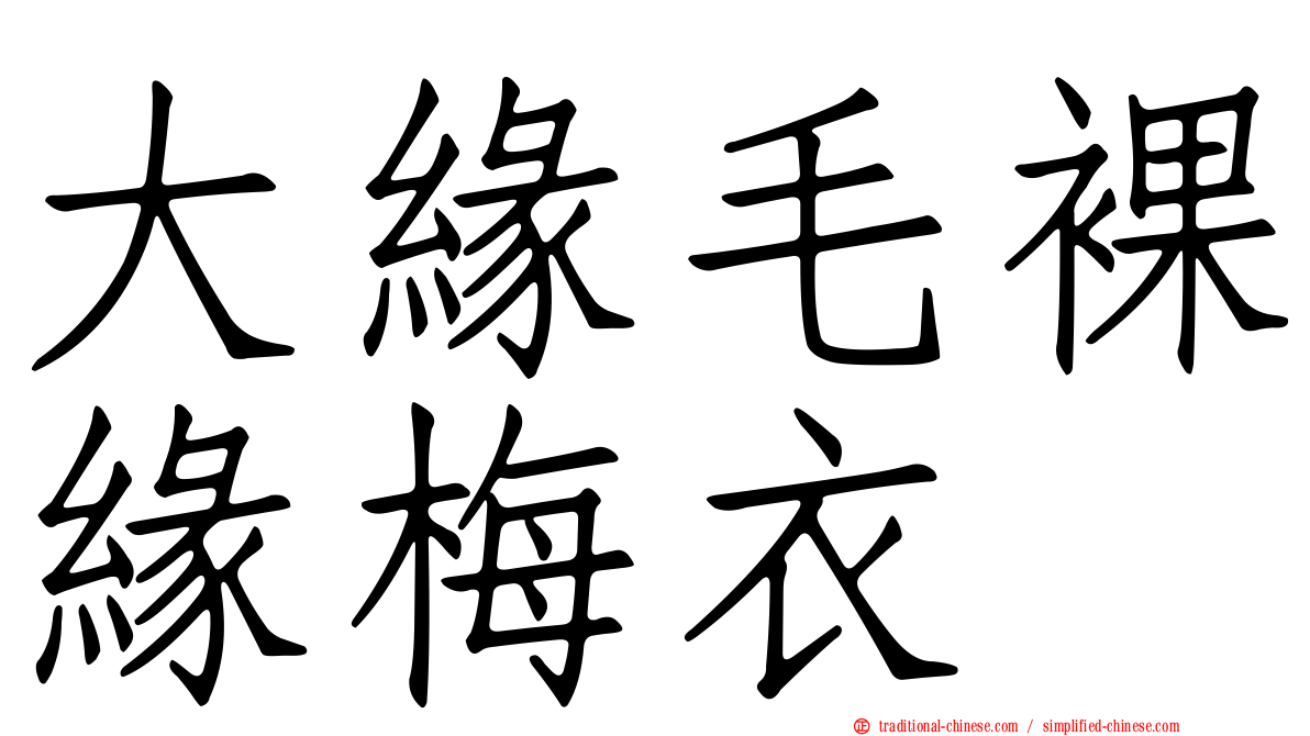 大緣毛裸緣梅衣