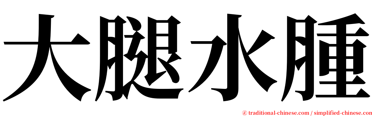 大腿水腫 serif font