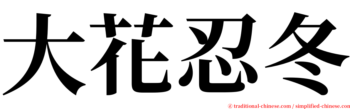 大花忍冬 serif font