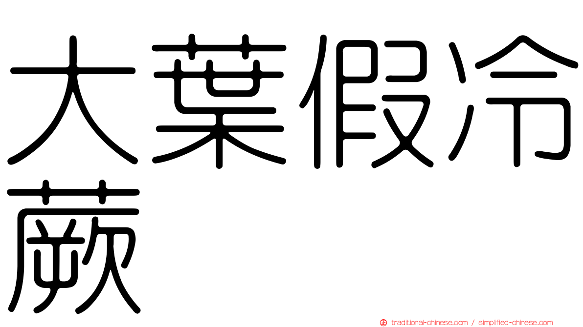 大葉假冷蕨