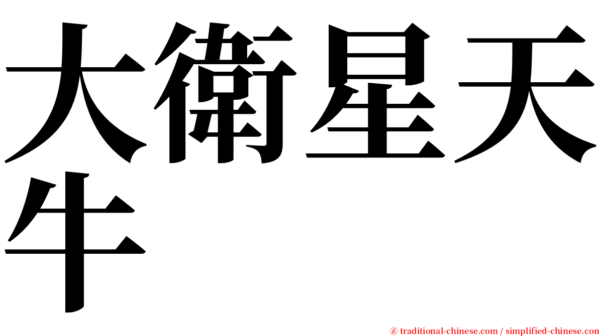 大衛星天牛 serif font