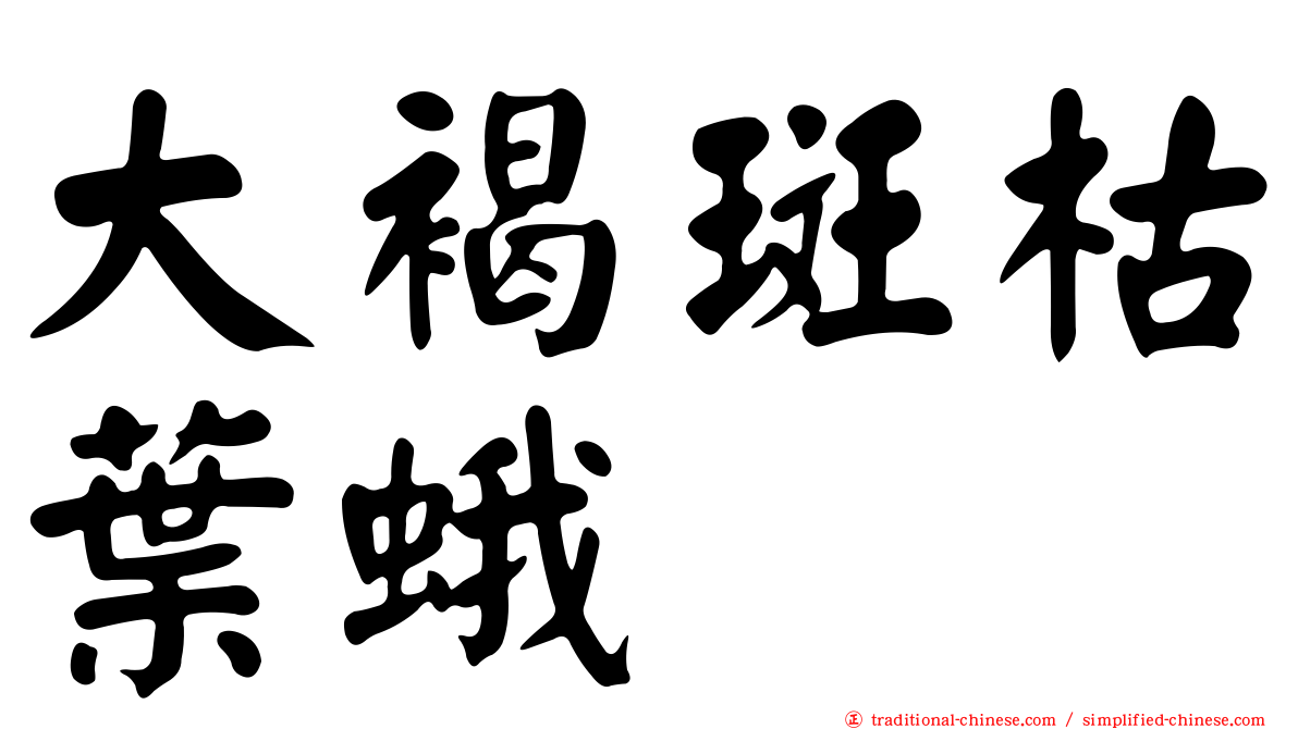 大褐斑枯葉蛾