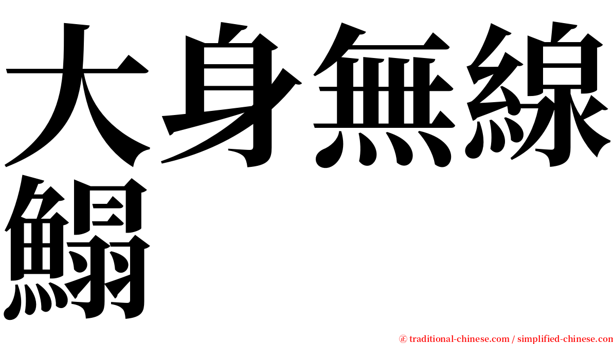 大身無線鰨 serif font