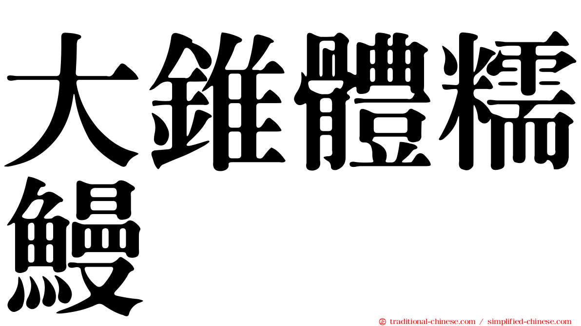大錐體糯鰻