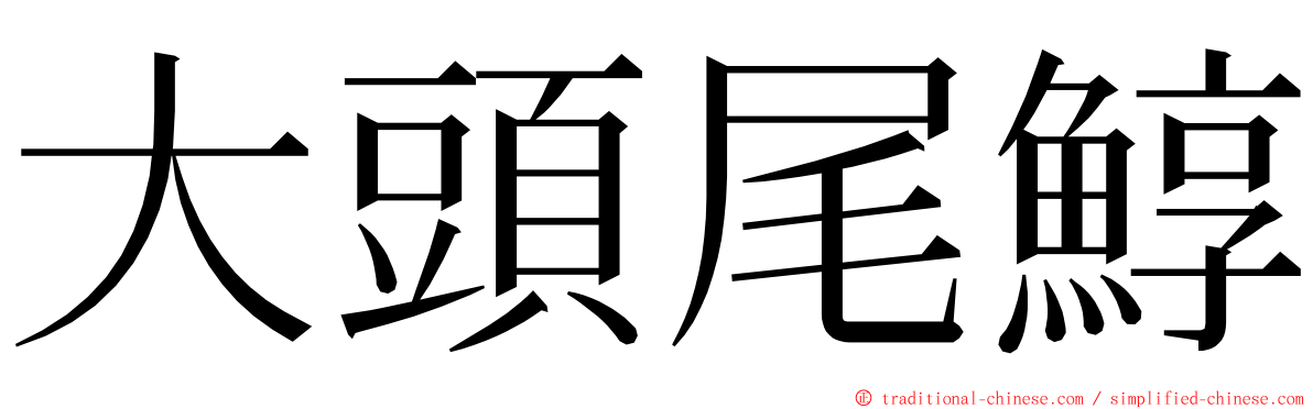 大頭尾鯙 ming font